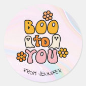 Boo tegen jou Cute Halloween Ronde Sticker (Voorkant)