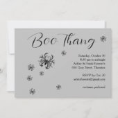 Boo Thang Creepy Spiders Grey Halloween Party Kaart (Voorkant)