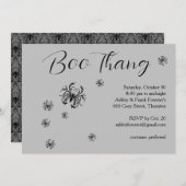 Boo Thang Creepy Spiders Grey Halloween Party Kaart (Voorkant / Achterkant)