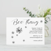 Boo Thang Creepy Spinnen Halloween Party Kaart (Staand voorkant)