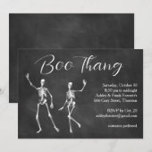 Boo Thang Dancing Skeletten bewolkt Halloween Part Kaart (Voorkant / Achterkant)