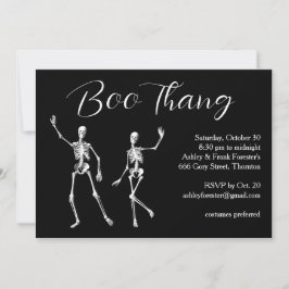 Boo Thang Dansende Skeletten Halloween Party Kaart