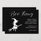 Boo Thang Flying Witch Halloween Party Kaart (Voorkant / Achterkant)