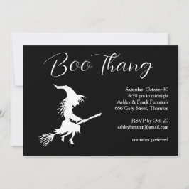 Boo Thang Flying Witch Halloween Party Kaart