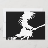 Boo Thang Flying Witch White Halloween Party Kaart (Achterkant)