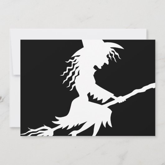 Boo Thang Flying Witch White Halloween Party Kaart (Achterkant)