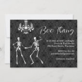 Boo Thang Glamoureuze Skeletten Halloween Party Kaart (Voorkant)