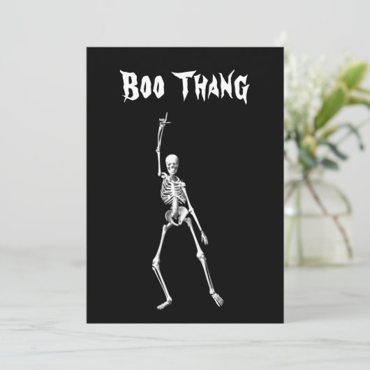 Boo Thang Halloween Uitnodiging (Staand voorkant)