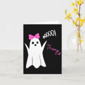 Boo Thang Thing Ghost Pink Bow Schattige voor Hall Kaart (Gele Bloem)