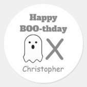 BOO-thday Ghost Ronde Sticker (Voorkant)