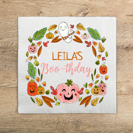 Boo-thday Halloween Pink Birthday Party Servet