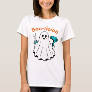 Boo-tician Grappige Halloween Geest Kapsalon T-shirt