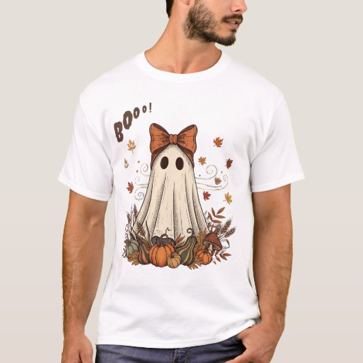 Boo-tiful Autumn Ghost AI Art T-shirt (Voorkant)