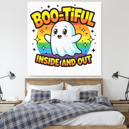 Boo-tiful binnen en buiten canvas afdruk (Insitu (Slaapkamer))