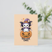 Boo-tiful Chaos | Vleermuizen, Petten en pompoenen Briefkaart (Staand voorkant)