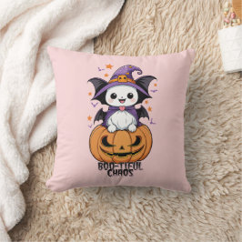Boo-tiful Chaos | Vleermuizen, Petten en pompoenen Kussen