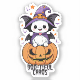 Boo-tiful Chaos | Vleermuizen, Petten en pompoenen Sticker