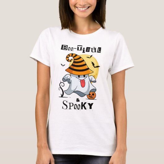 Boo-tiful en Spooky T-shirt (Voorkant)