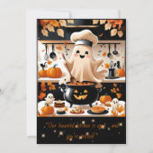 Boo-tiful Feast – Kawaii Spook Kookfeest Uitnodigi Kaart (Voorkant)