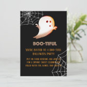 Boo-tiful Halloween Ghost kinder feestuitnodiging Kaart (Staand voorkant)