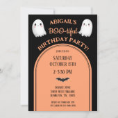 BOO-tiful Halloween Girl's Birthday Invitation Kaart (Voorkant)