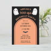 BOO-tiful Halloween Girl's Birthday Invitation Kaart (Staand voorkant)