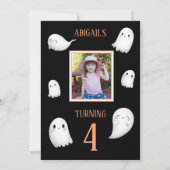 BOO-tiful Halloween Girl's Birthday Invitation Kaart (Achterkant)