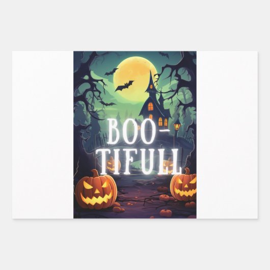 Boo-tiful Halloween-inpakpapier: voeg een spookach Inpakpapier Vel (Voorkant)