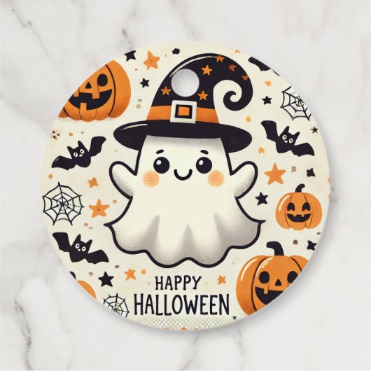 Boo-tiful Halloween Round Gift Label (Achterkant)