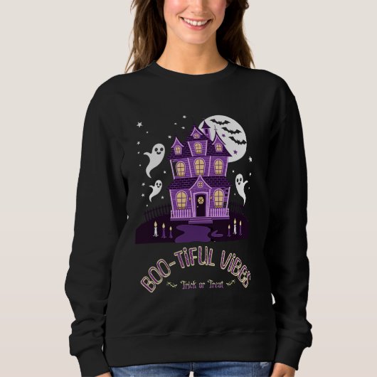 Boo-Tiful Halloween thema sweatshirt (Voorkant)