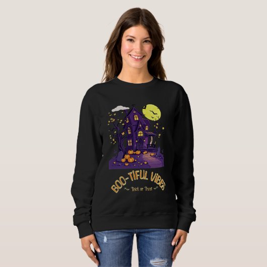 Boo-Tiful Halloween thema sweatshirt (Voorkant volledig)