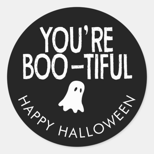 Boo Tiful Happy Halloween Family Party Ronde Sticker (Voorkant)
