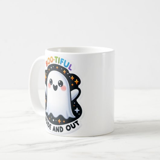 Boo-tiful Inside and Out Halloween Pun Mok (Voorkant links)