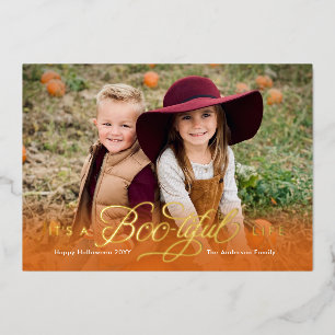 Boo-tiful leven FOLIE Halloween platte fotokaart Feestdagenkaart