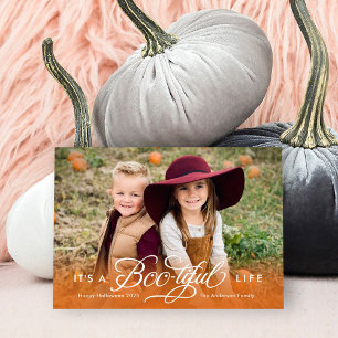 Boo-tiful leven Halloween platte fotokaart Kaart