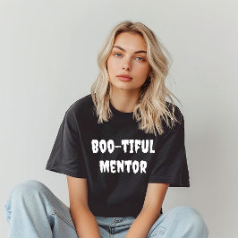 Boo-tiful Mentor witte typografie T-shirt