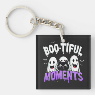 Boo-Tiful Moments Cute Halloween Ghosts and Bats Sleutelhanger