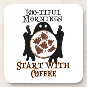 Boo-tiful ochtenden Begin met Coffee.w Bier Onderzetter