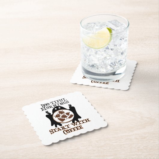 Boo-tiful ochtenden Begin met Coffee.w Kartonnen Onderzetters (Insitu)