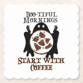 Boo-tiful ochtenden Begin met Coffee.w Kartonnen Onderzetters (Voorkant)