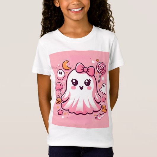 👻🎀 Boo-tiful Pinkoween T-shirt voor meisjes! 🎀� (Voorkant)