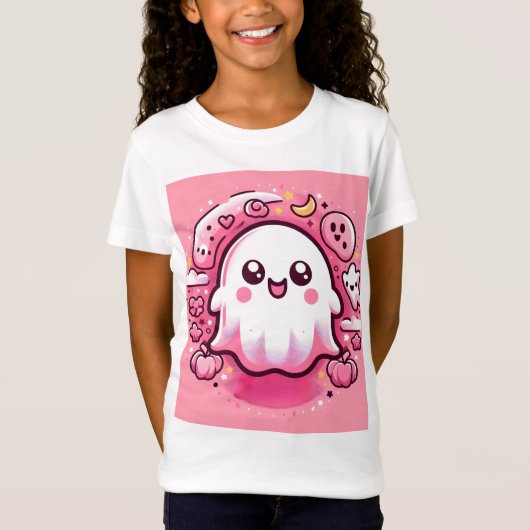 👻🎀 Boo-tiful Pinkoween T-shirt voor meisjes! 🎀� (Voorkant)