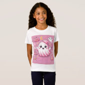 👻🎀 Boo-tiful Pinkoween T-shirt voor meisjes! 🎀� (Voorkant volledig)