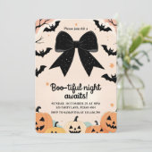 Boo-tiful Roze Halloween Uitnodiging voor Meisjes (Staand voorkant)