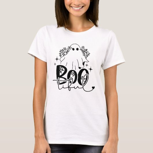 Boo-Tiful Schattige Ghost Halloween T-shirt (Voorkant)
