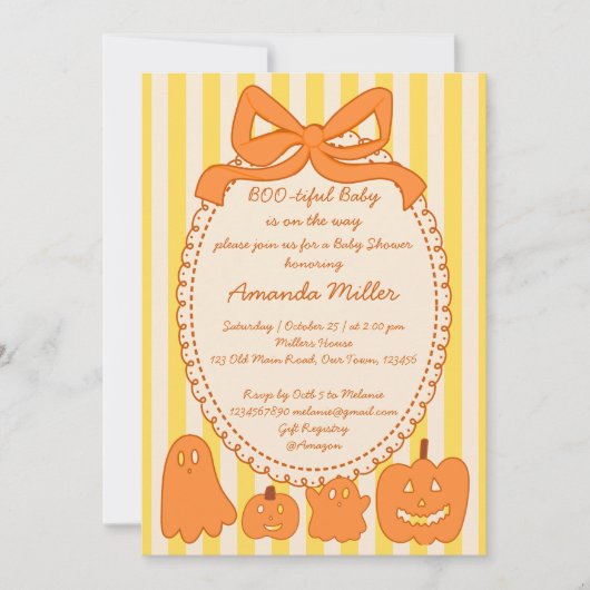 Boo-tiful schattige spook Halloween baby shower Kaart (Voorkant)