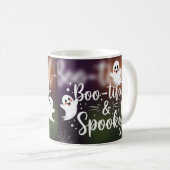 Boo-tiful & Spooky - Schattigee geest Halloween Koffiemok (Voorkant rechts)