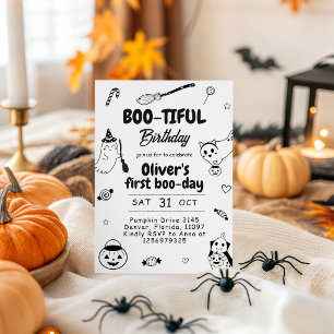 Boo Tiful Verjaardag Eerste Boo Dag Geesten Uitnod Kaart