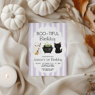Boo Tiful Verjaardag Geest Kat Heks 1e Uitnodiging