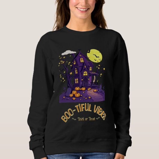 Boo-Tiful Vibes Halloween Sweatshirt (Voorkant)
